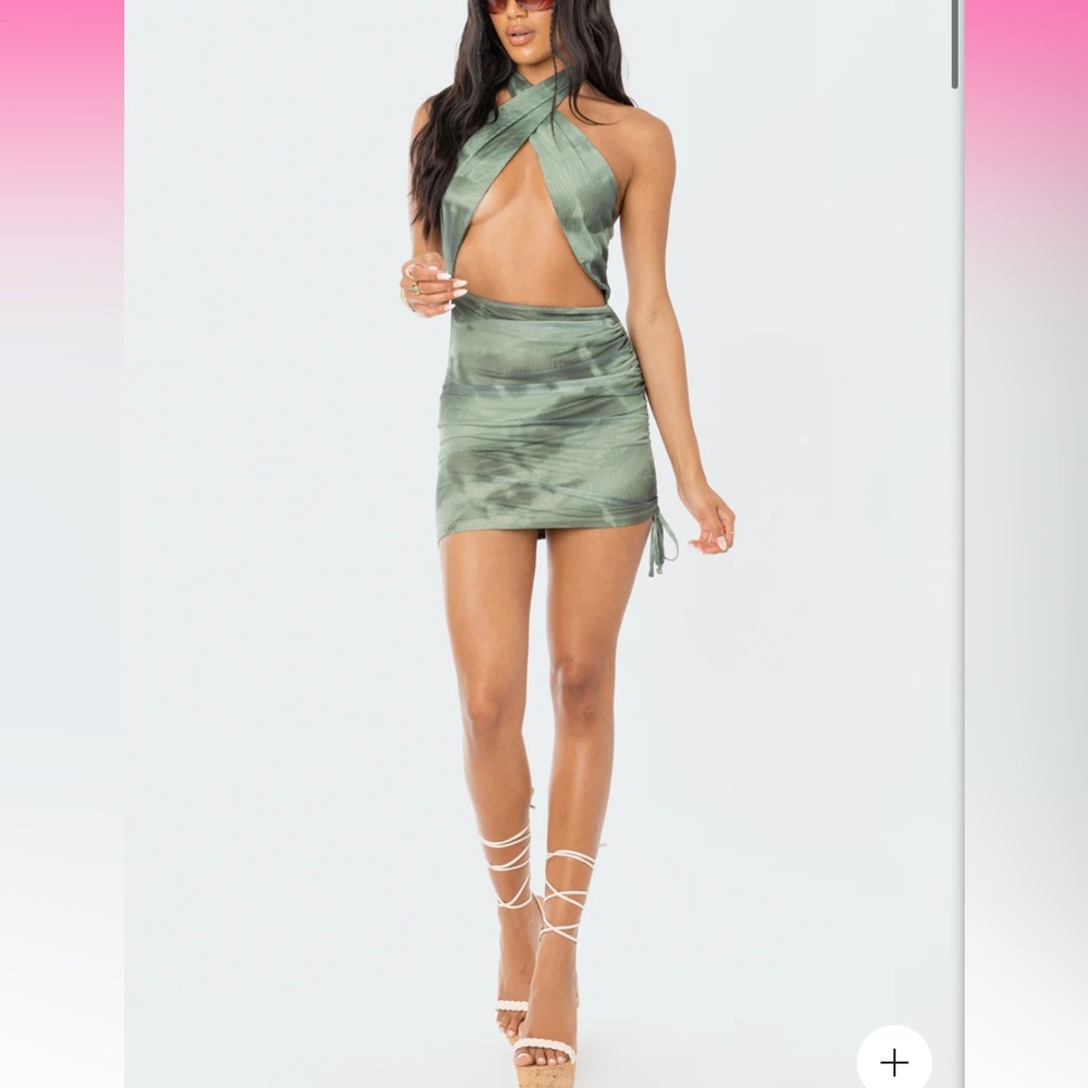 IVY PRINTED MESH MINI DRESS